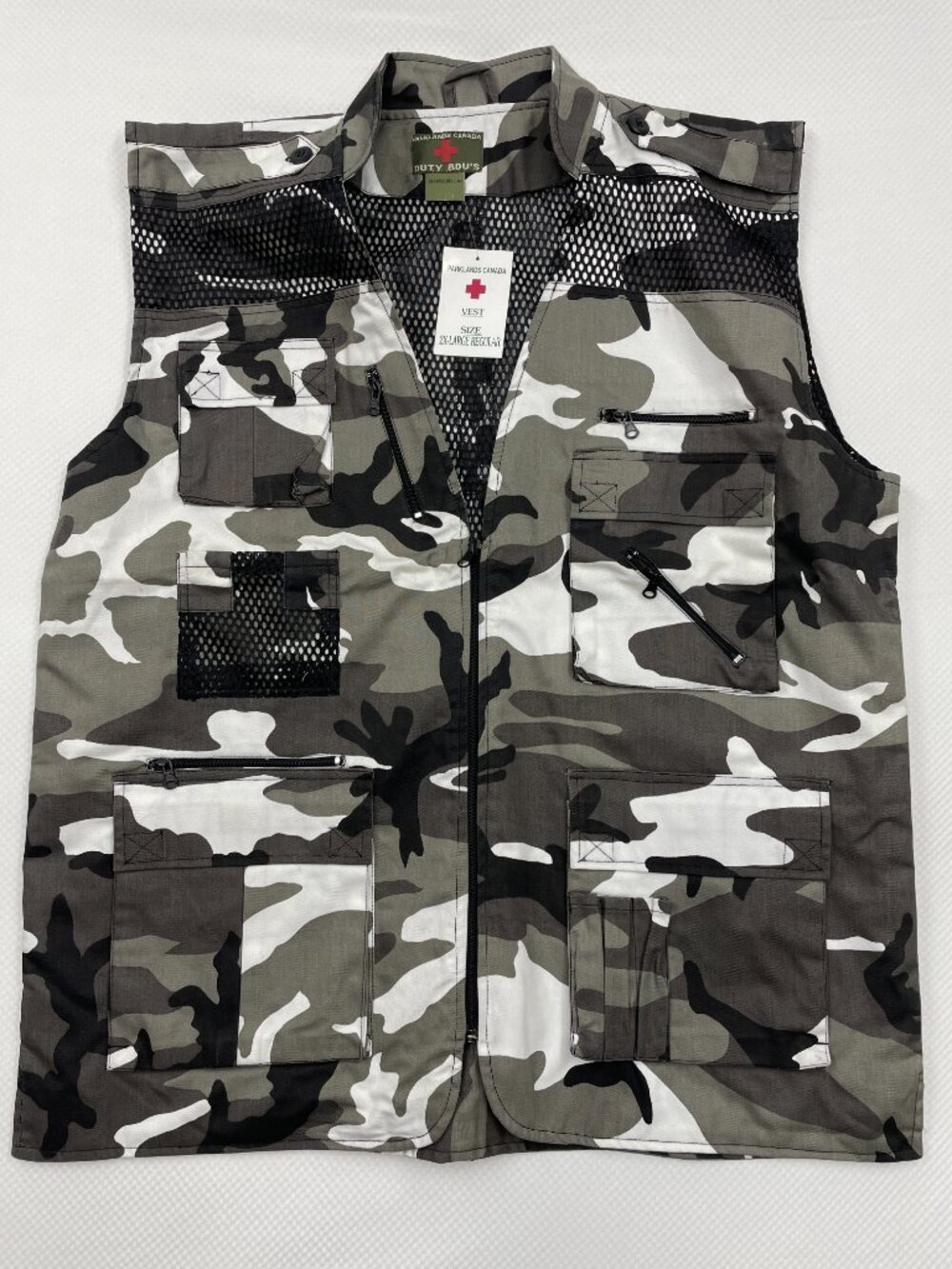 Parkland's Camouflage Canvas Hunting Fishing Utility Photo VEST Camo Men's 2XL
